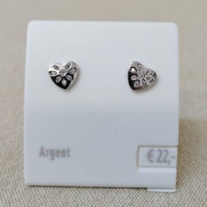 Boucles d’oreilles – Coeur 8 pierres