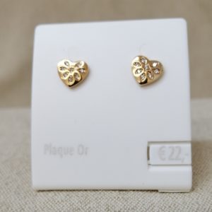 Boucles d’oreilles – Coeur 8 pierres