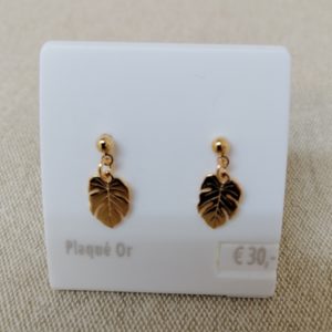 Boucles d’oreilles – Feuilles d’or