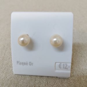 Boucles d’oreilles – Perle crème