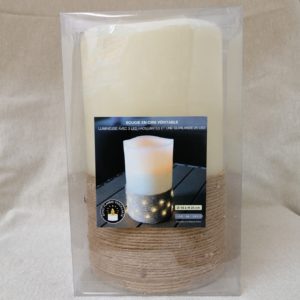 Grande bougie lumineuse beige