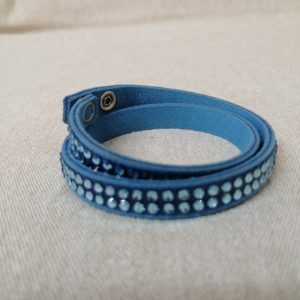 Bracelet double Swarovski bleu