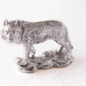 Petit loup argenté 23 cm