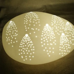 Lampe galet en porcelaine 8 cm