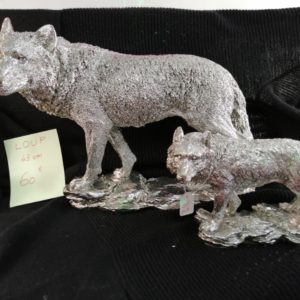 Petit loup argenté 23 cm